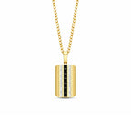 Gold Bold Stripe Pendant Necklace