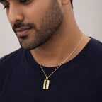 Gold Bold Stripe Pendant Necklace