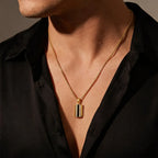 Gold Bold Stripe Pendant Necklace