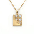 Gold Grid Edge Pendant