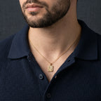 Gold Grid Edge Pendant