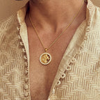 Gold Lion Medallion Power Pendant