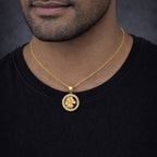 Gold Lion Medallion Power Pendant