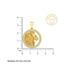 Gold Lion Medallion Power Pendant