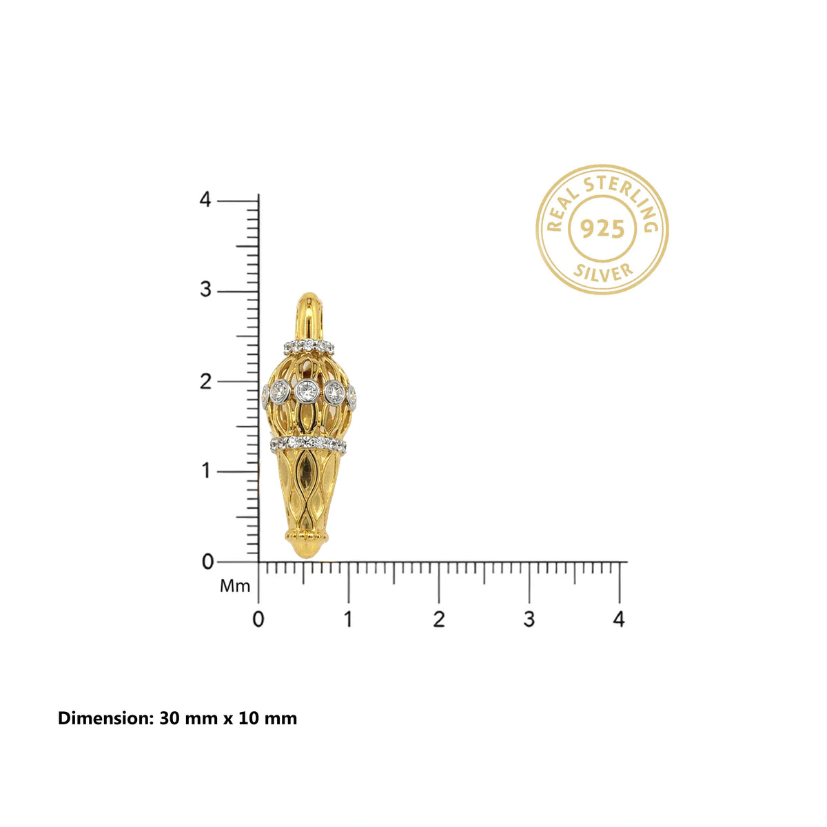 18KT Gold Hanuman mace (Gada) pendant
