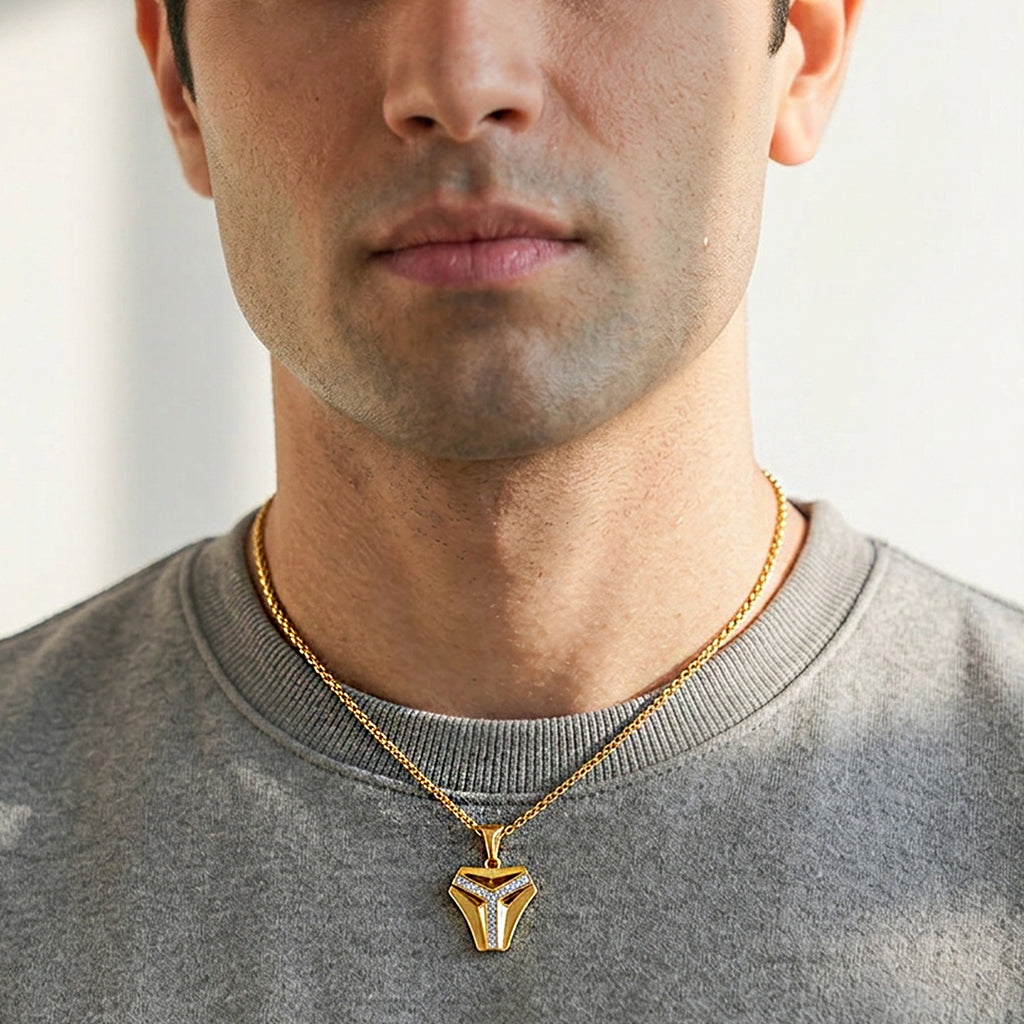 Gold Apex Line Statement Pendant