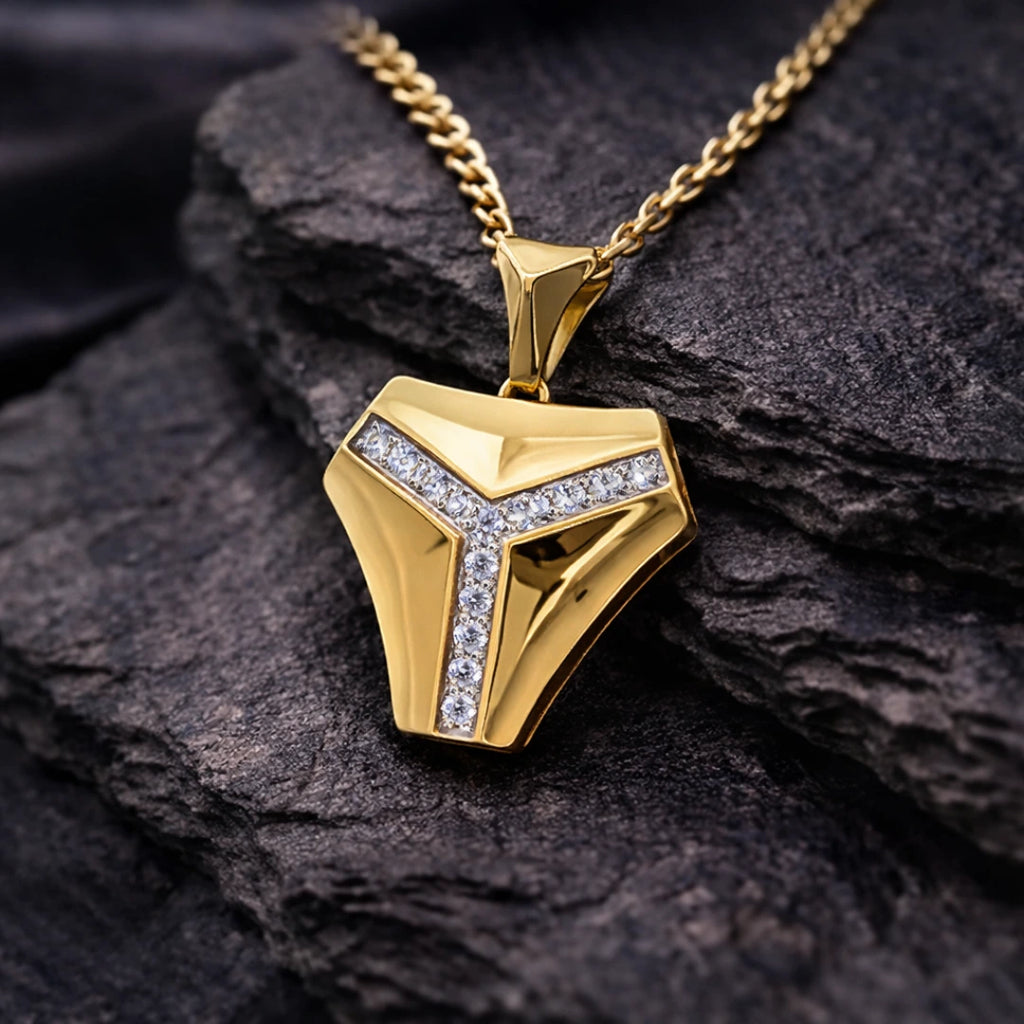 Gold Apex Line Statement Pendant