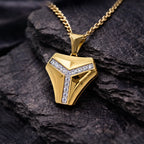Gold Apex Line Statement Pendant