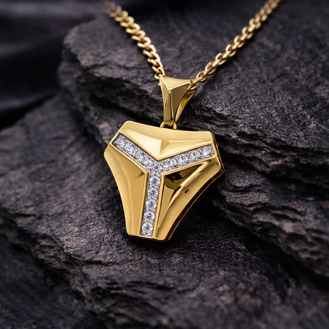 Gold Apex Line Statement Pendant