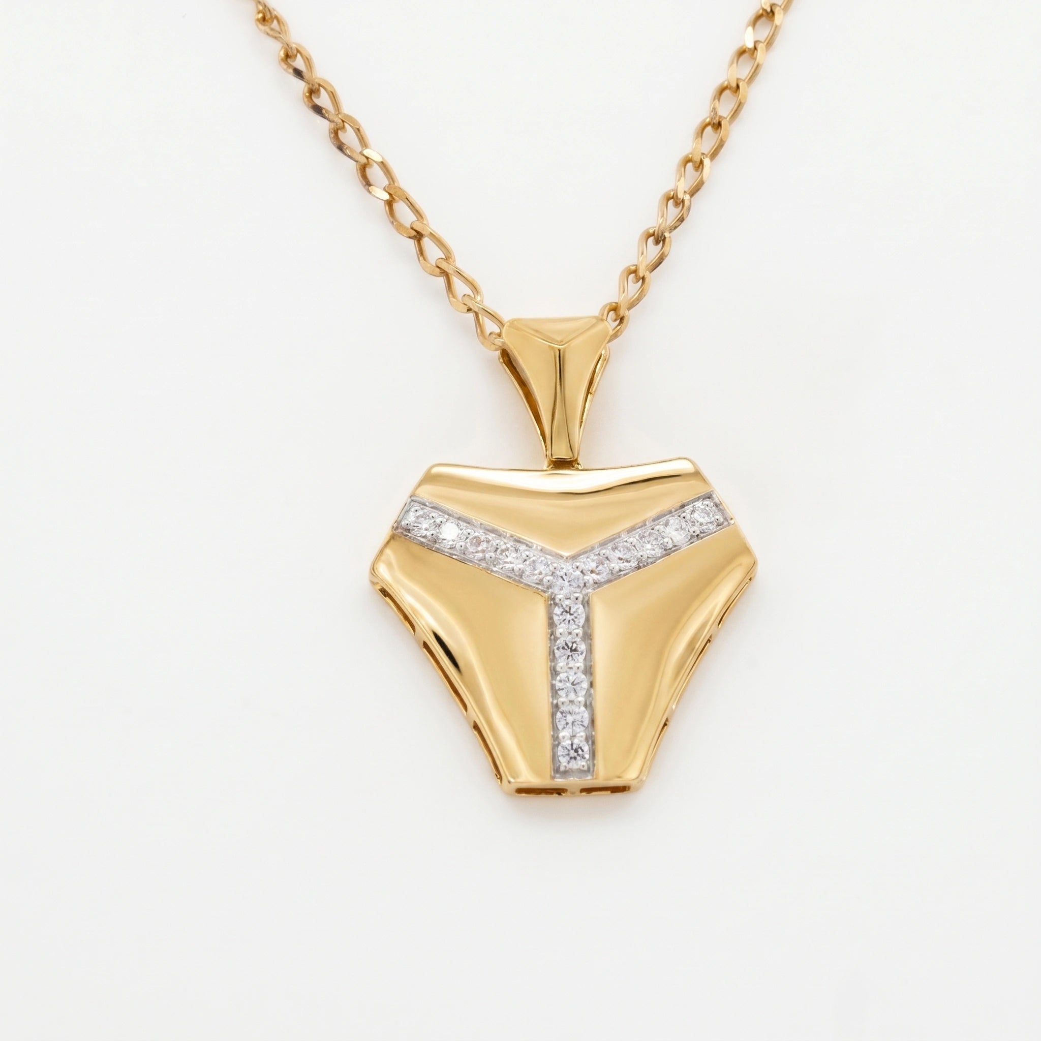 Gold Apex Line Statement Pendant