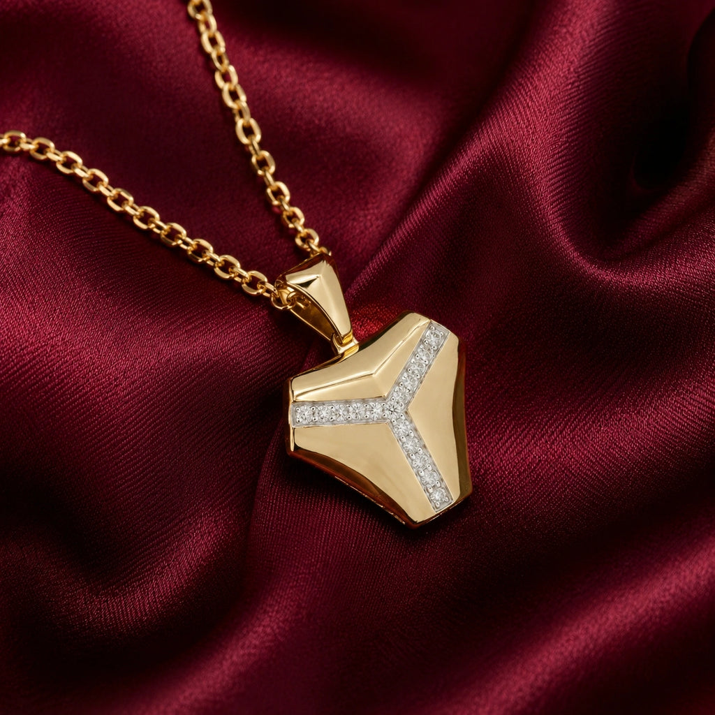 Gold Apex Line Statement Pendant