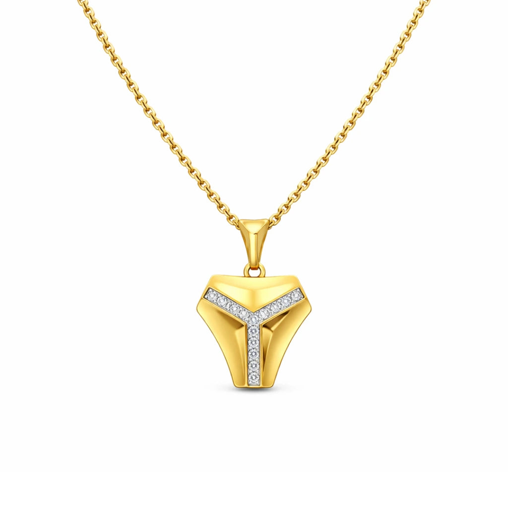 Gold Apex Line Statement Pendant