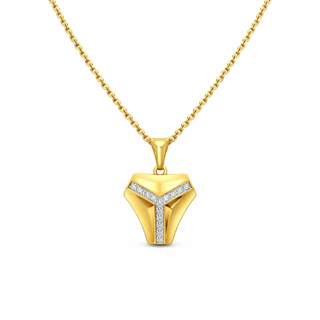 Gold Apex Line Statement Pendant