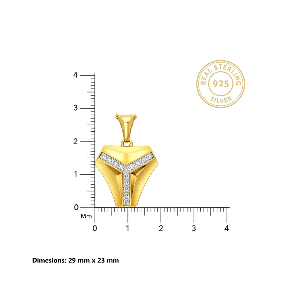 Gold Apex Line Statement Pendant