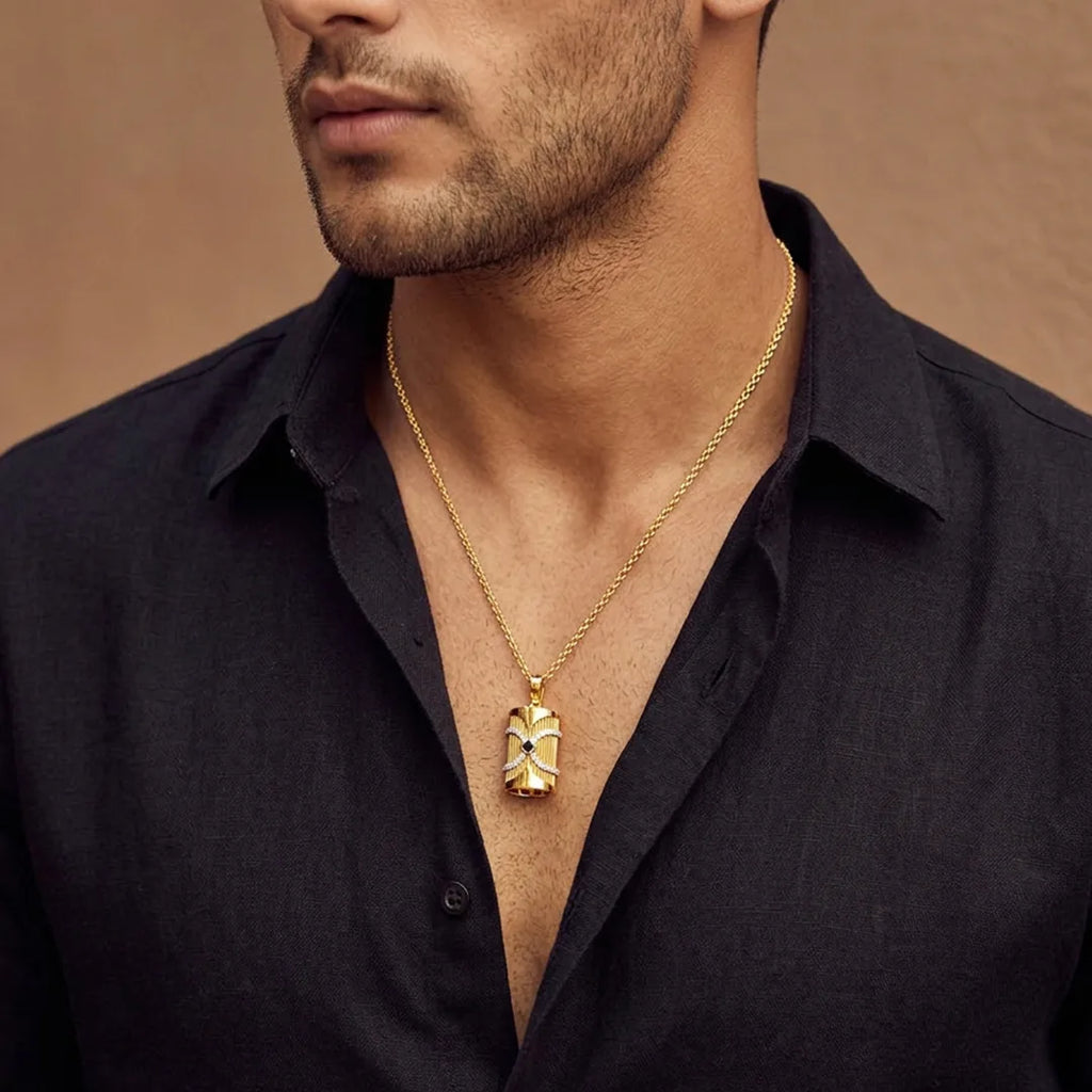 Gold Infinity Edge Statement Pendant