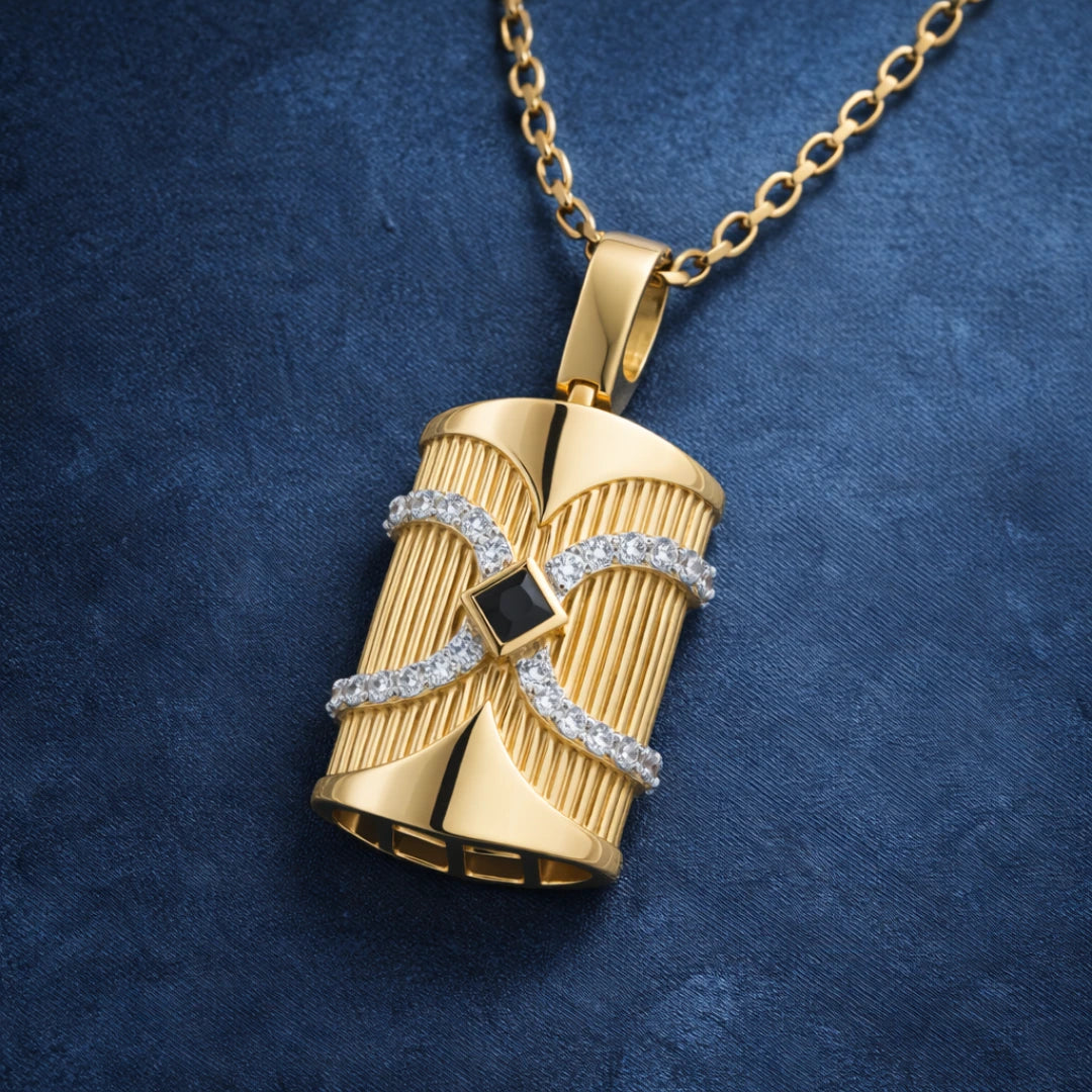 Gold Infinity Edge Statement Pendant