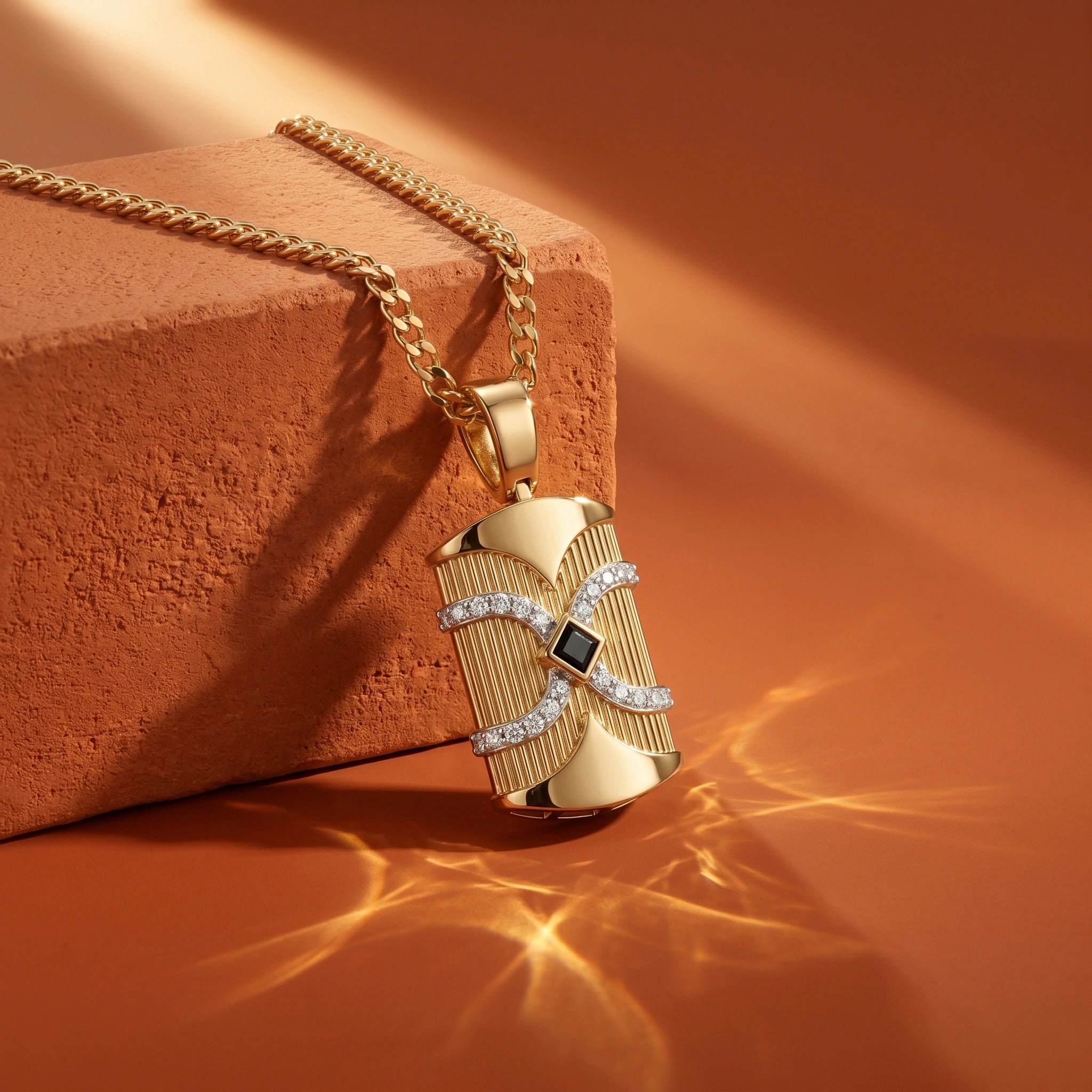 Gold Infinity Edge Statement Pendant