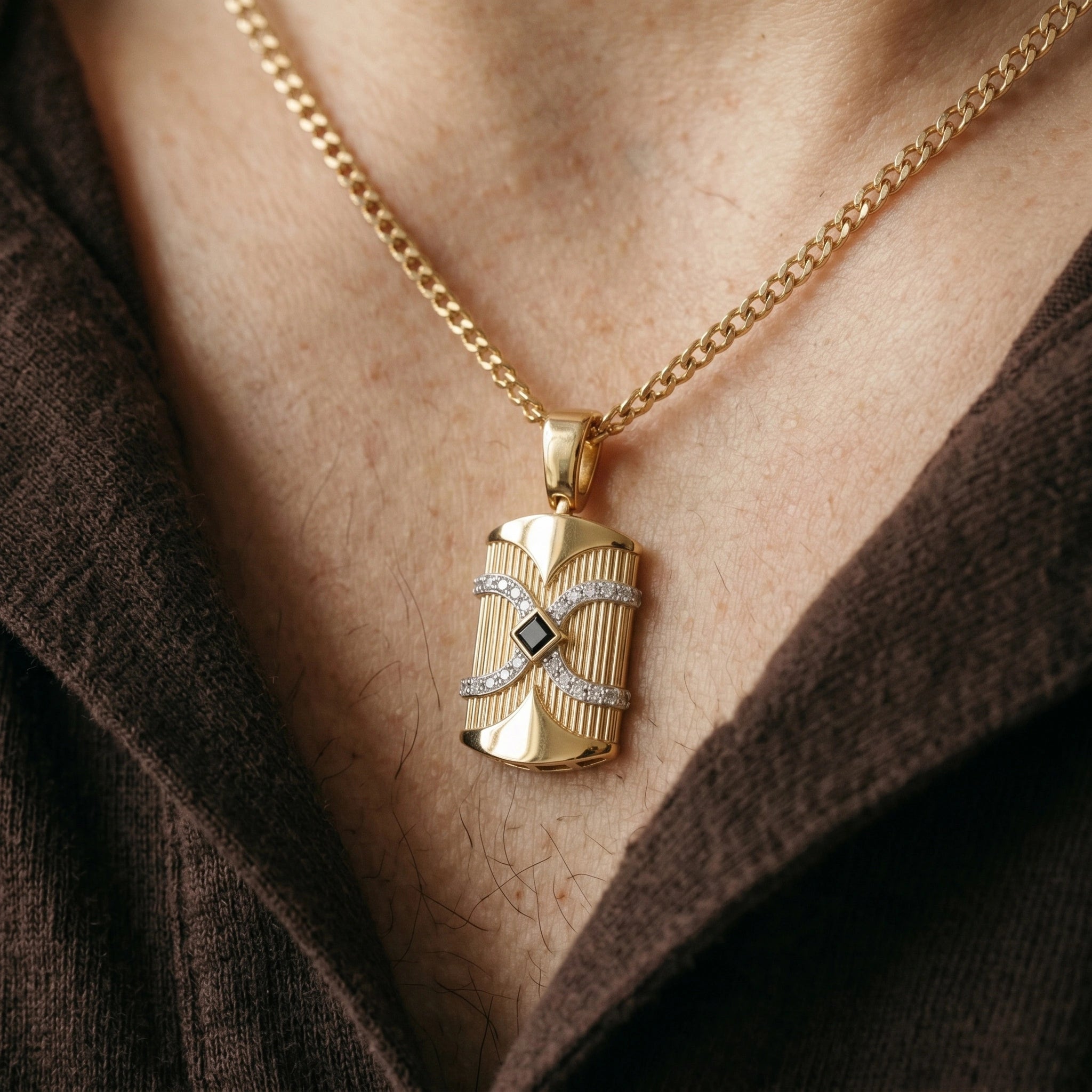 Gold Infinity Edge Statement Pendant