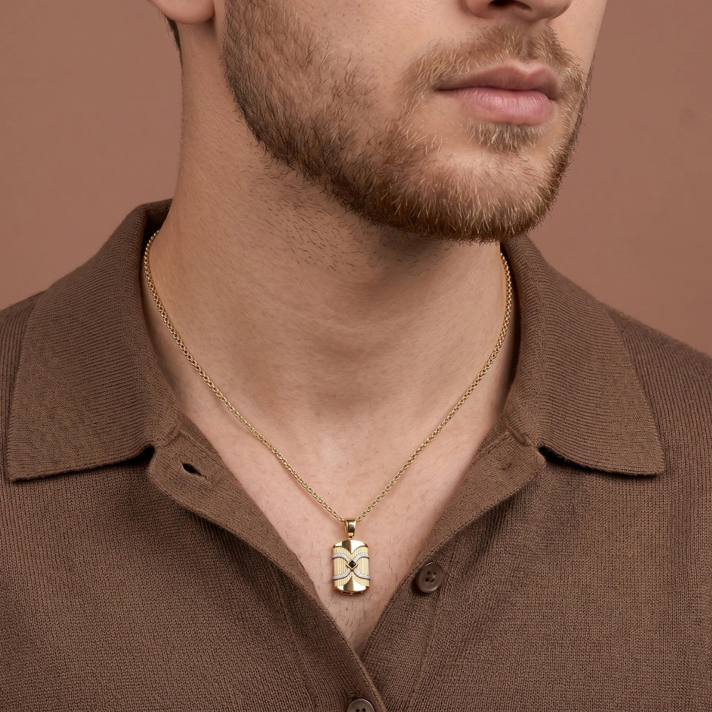 Gold Infinity Edge Statement Pendant