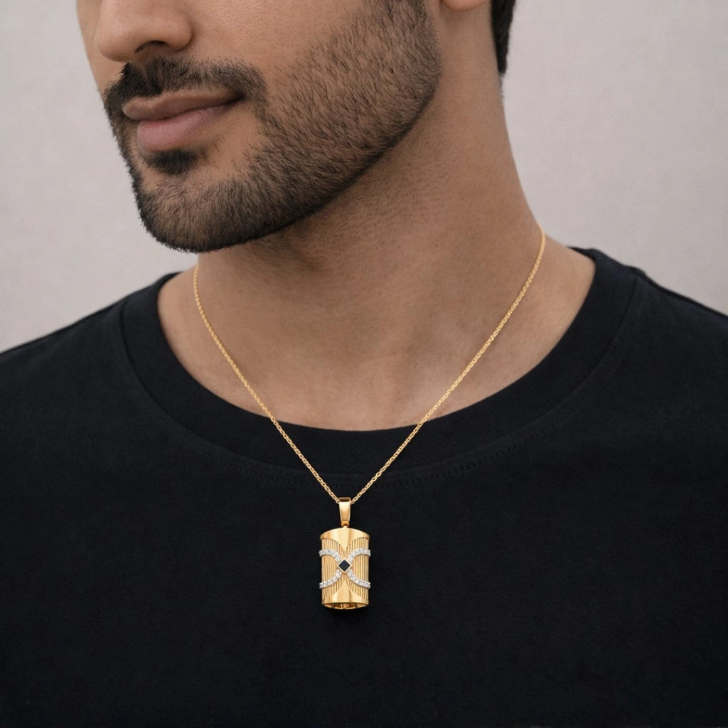 Gold Infinity Edge Statement Pendant