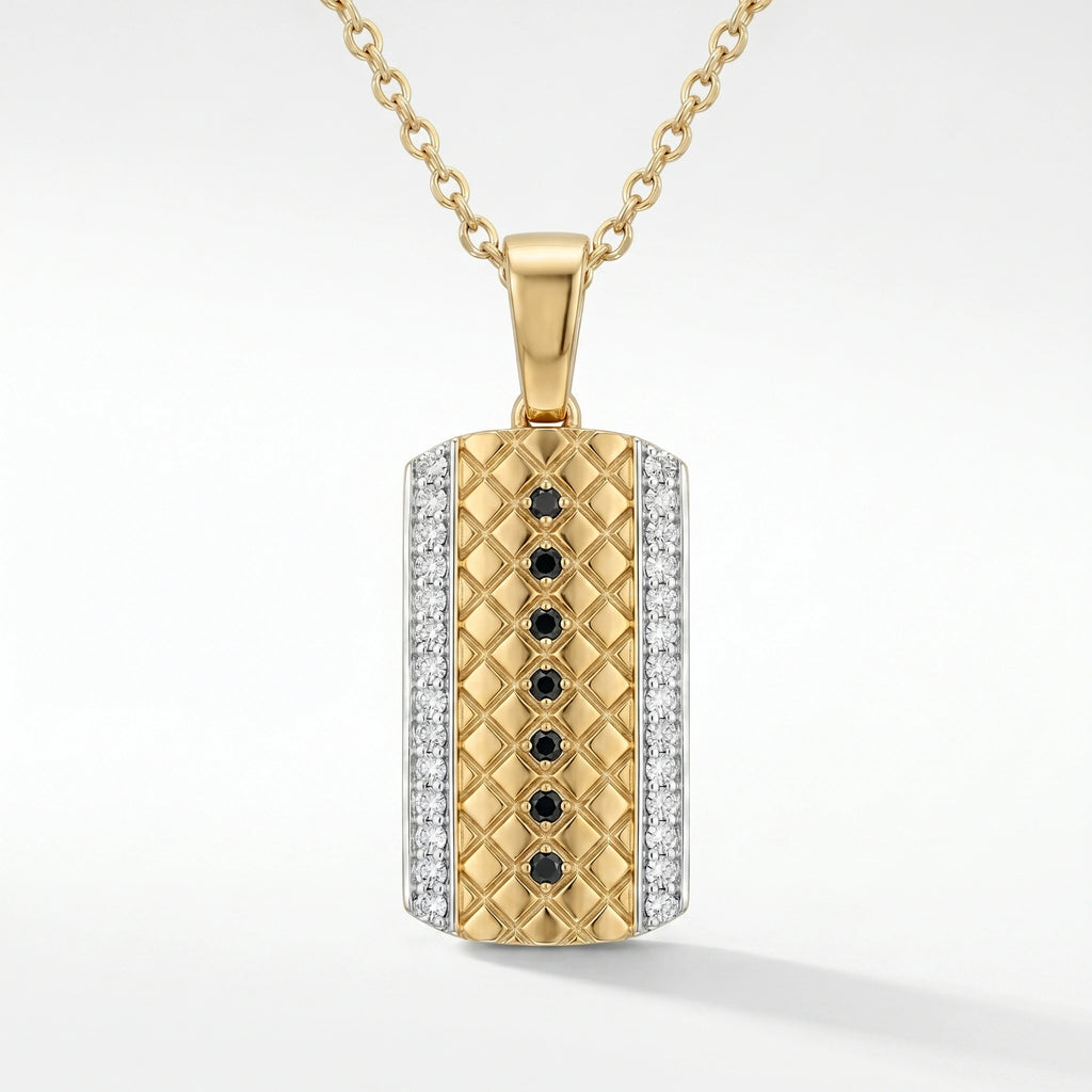 Gold Textured Bar Pendant