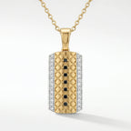 Gold Textured Bar Pendant