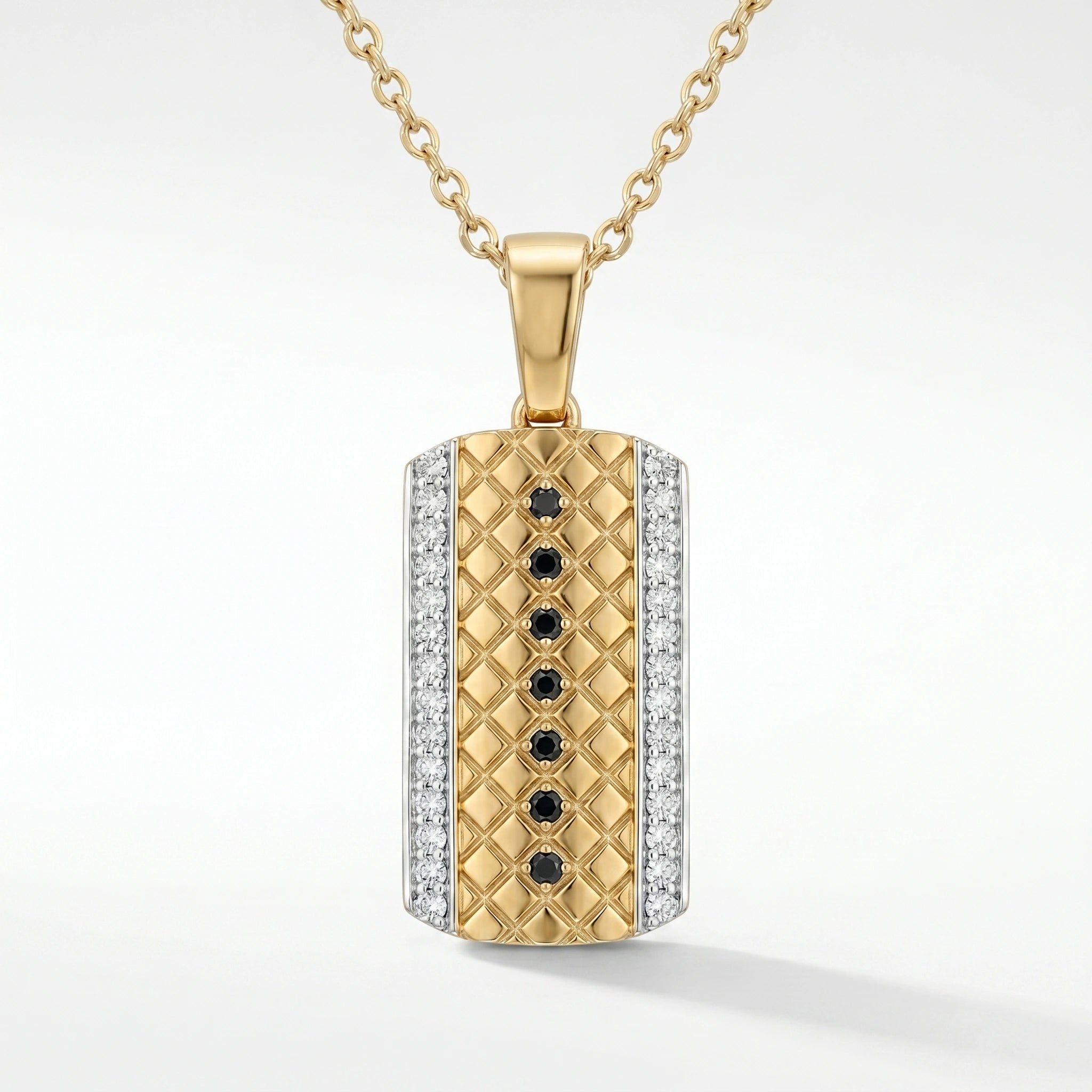 Gold Textured Bar Pendant