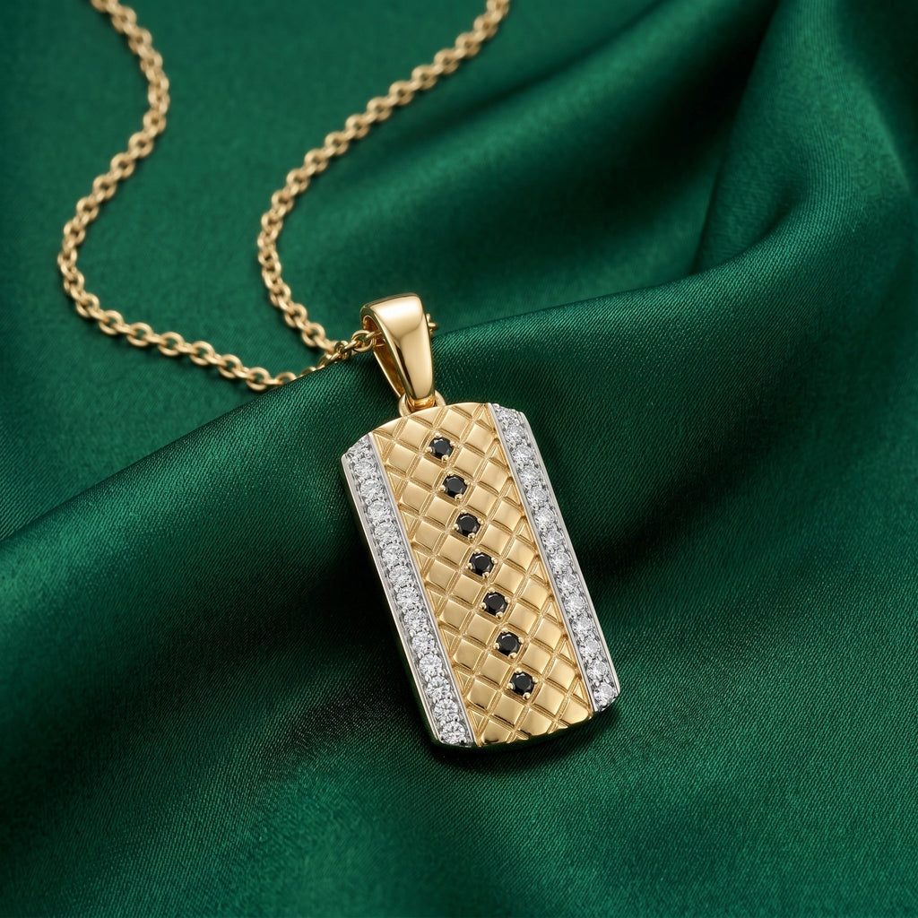 Gold Textured Bar Pendant