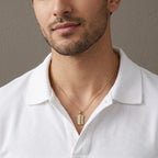 Gold Textured Bar Pendant