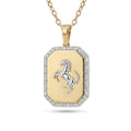 Gold Stallion Crest Statement Pendant