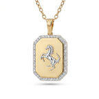 Gold Stallion Crest Statement Pendant