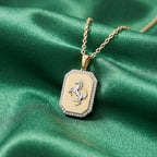Gold Stallion Crest Statement Pendant
