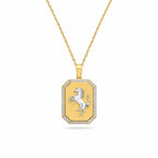 Gold Stallion Crest Statement Pendant