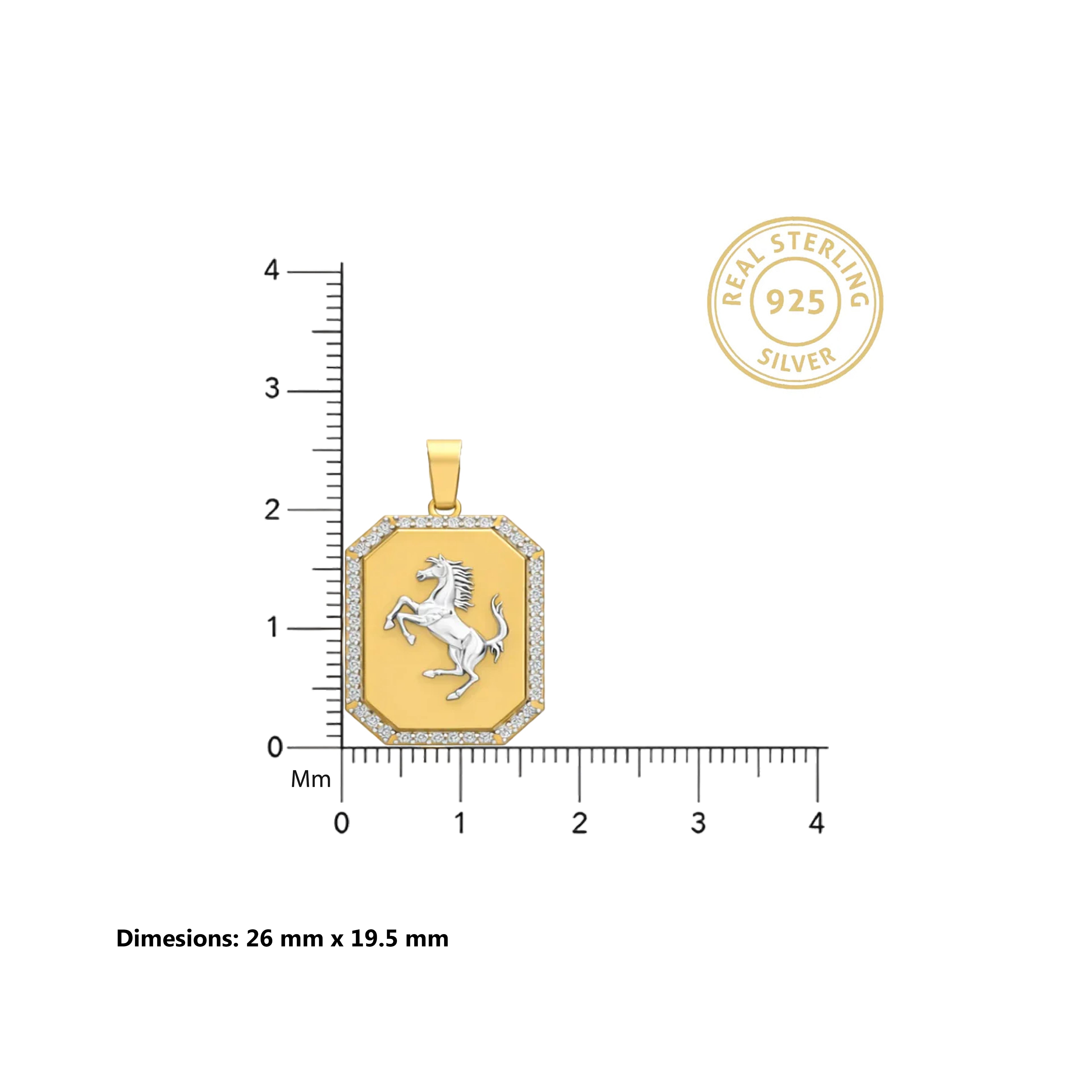 Gold Stallion Crest Statement Pendant