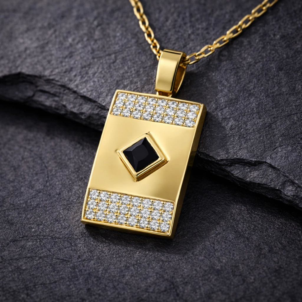 Gold Regal Black Stone Pendant