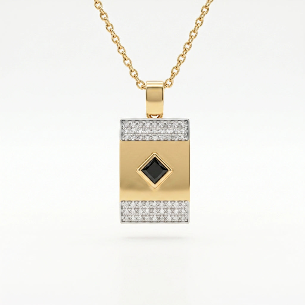 Gold Regal Black Stone Pendant