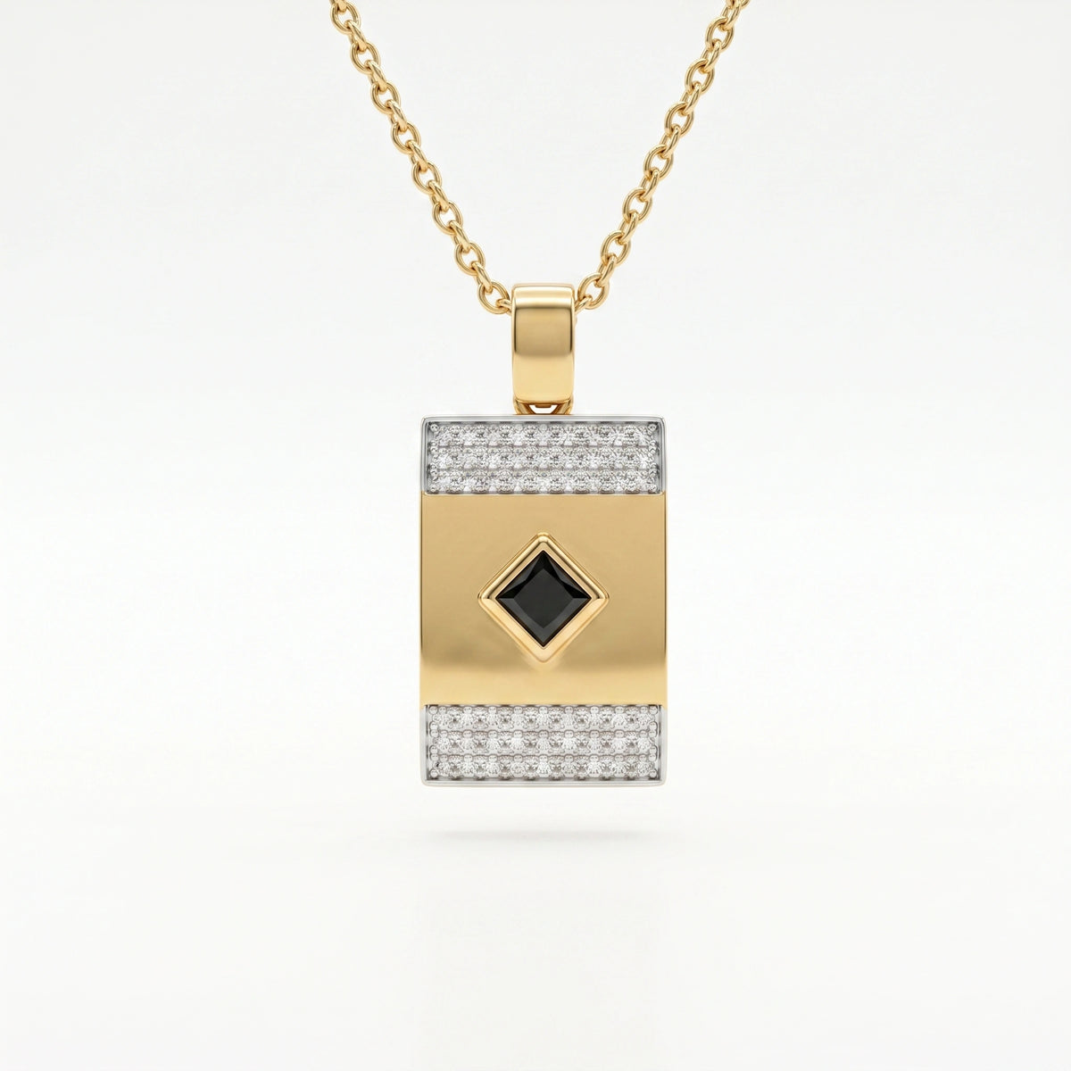 Gold Regal Black Stone Pendant