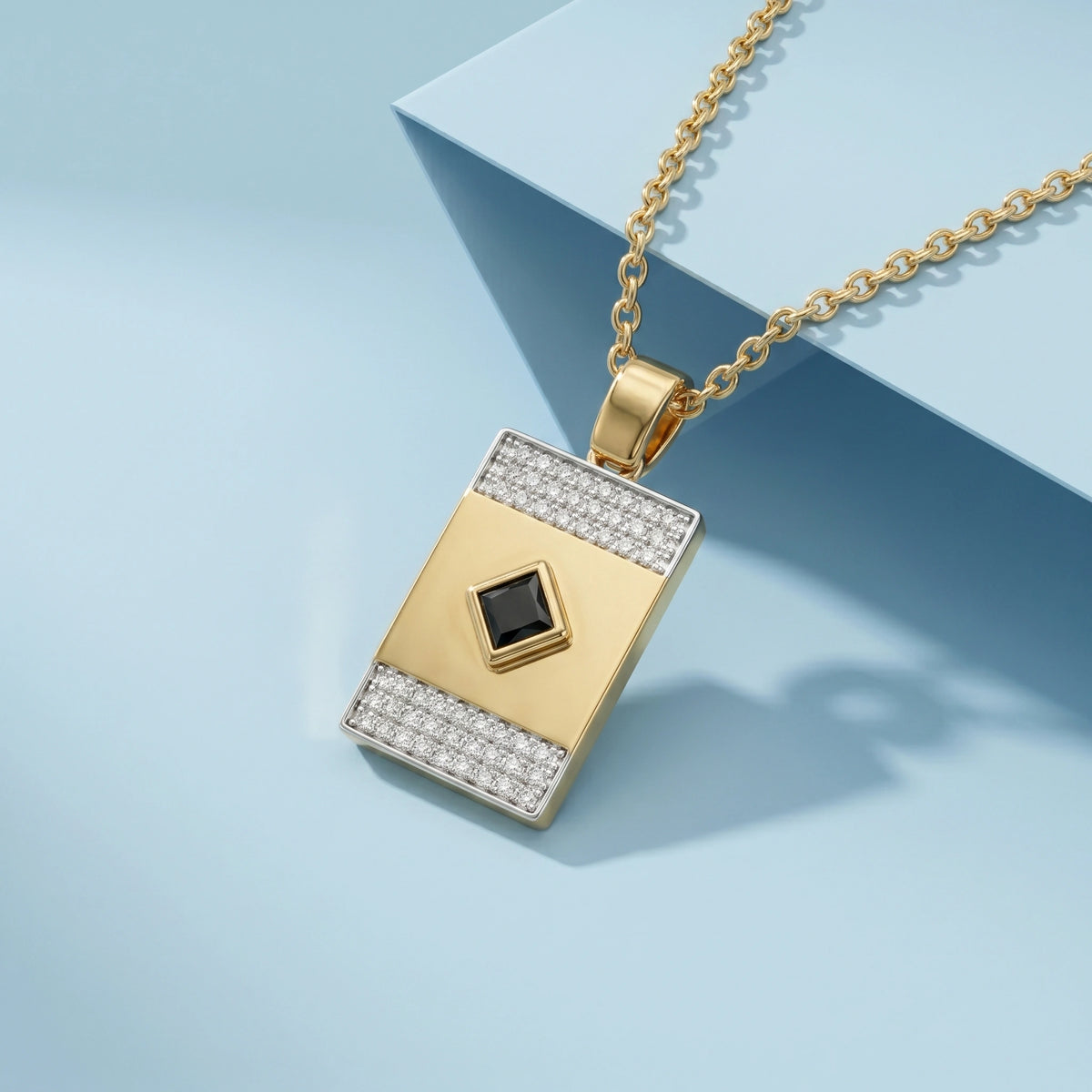 Gold Regal Black Stone Pendant