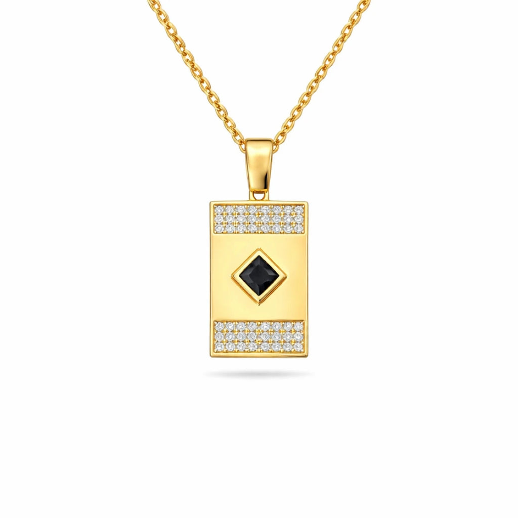 Gold Regal Black Stone Pendant