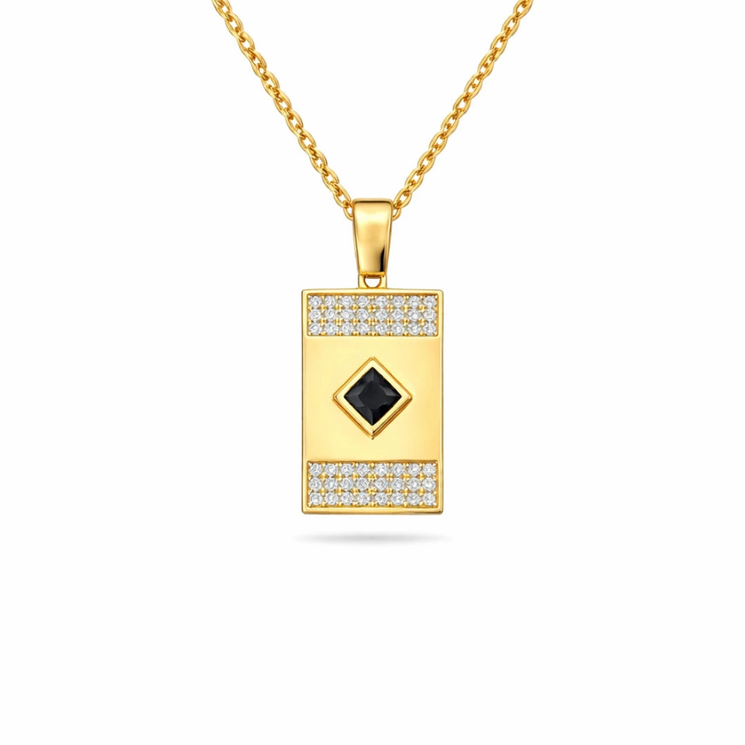 Gold Regal Black Stone Pendant