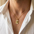 Gold Regal Black Stone Pendant