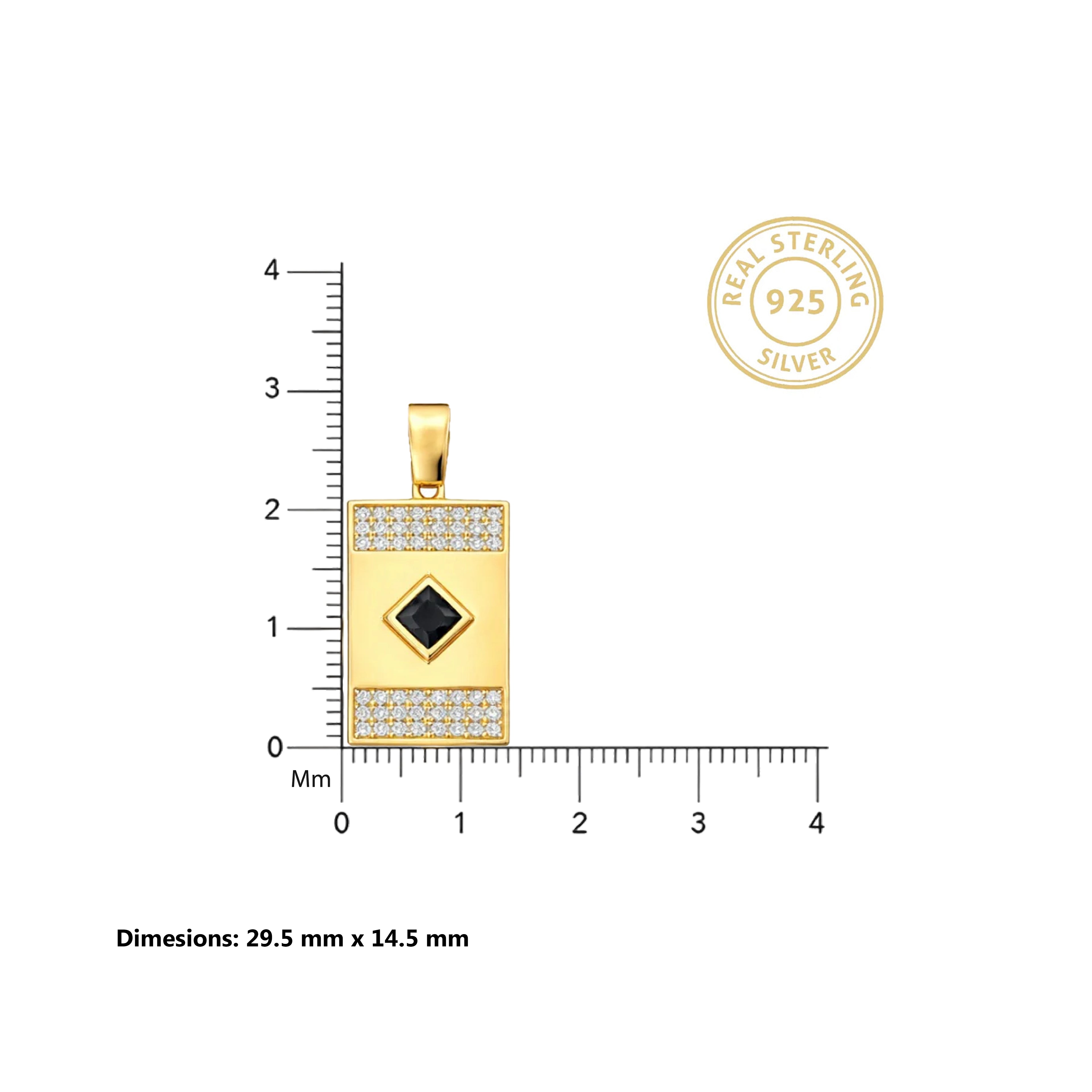 Gold Regal Black Stone Pendant