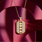 Gold Card Motif Pendant