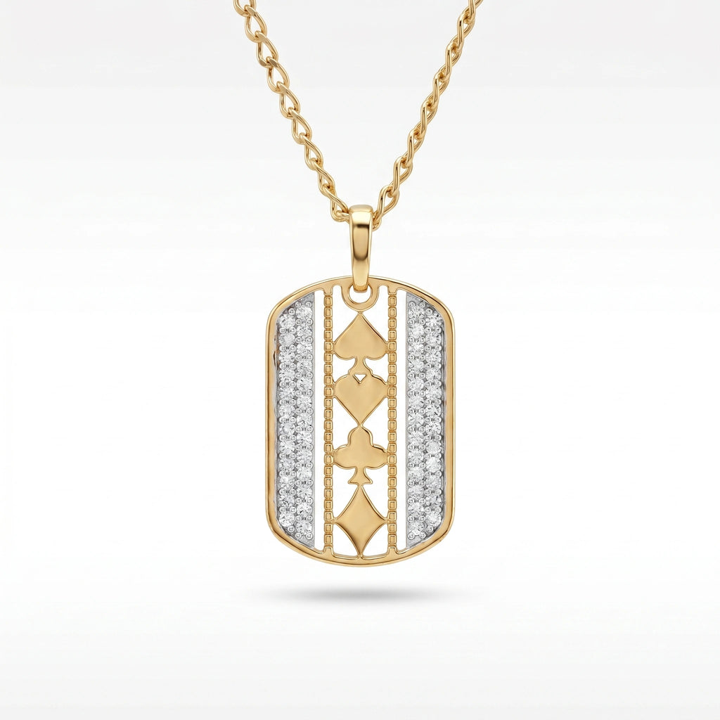 Gold Card Motif Pendant