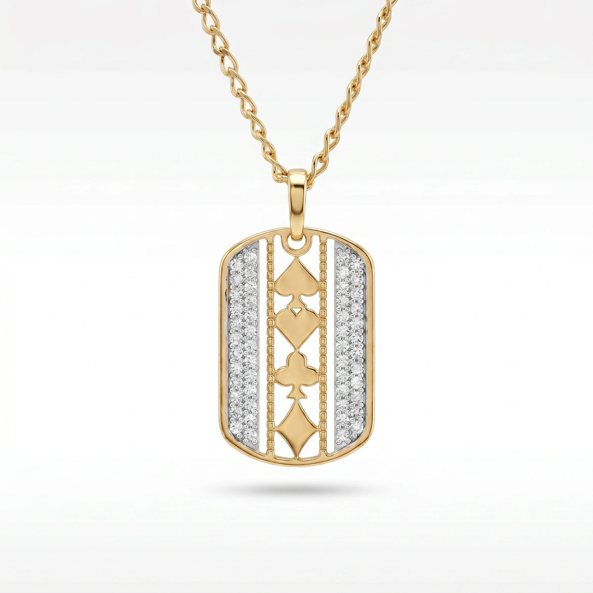 Gold Card Motif Pendant