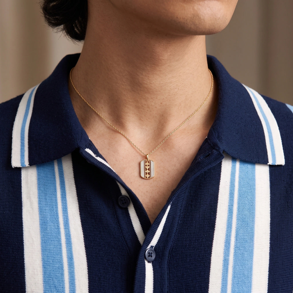 Gold Card Motif Pendant