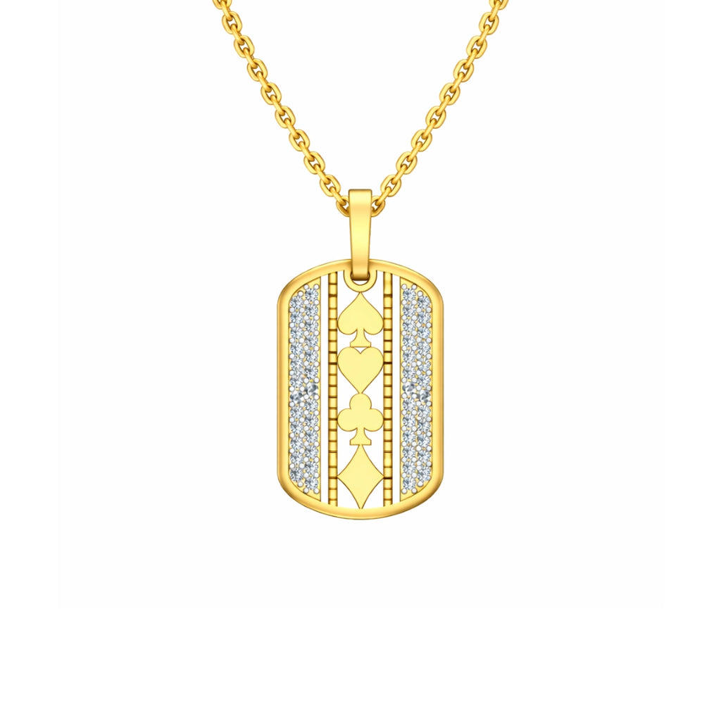 Gold Card Motif Pendant