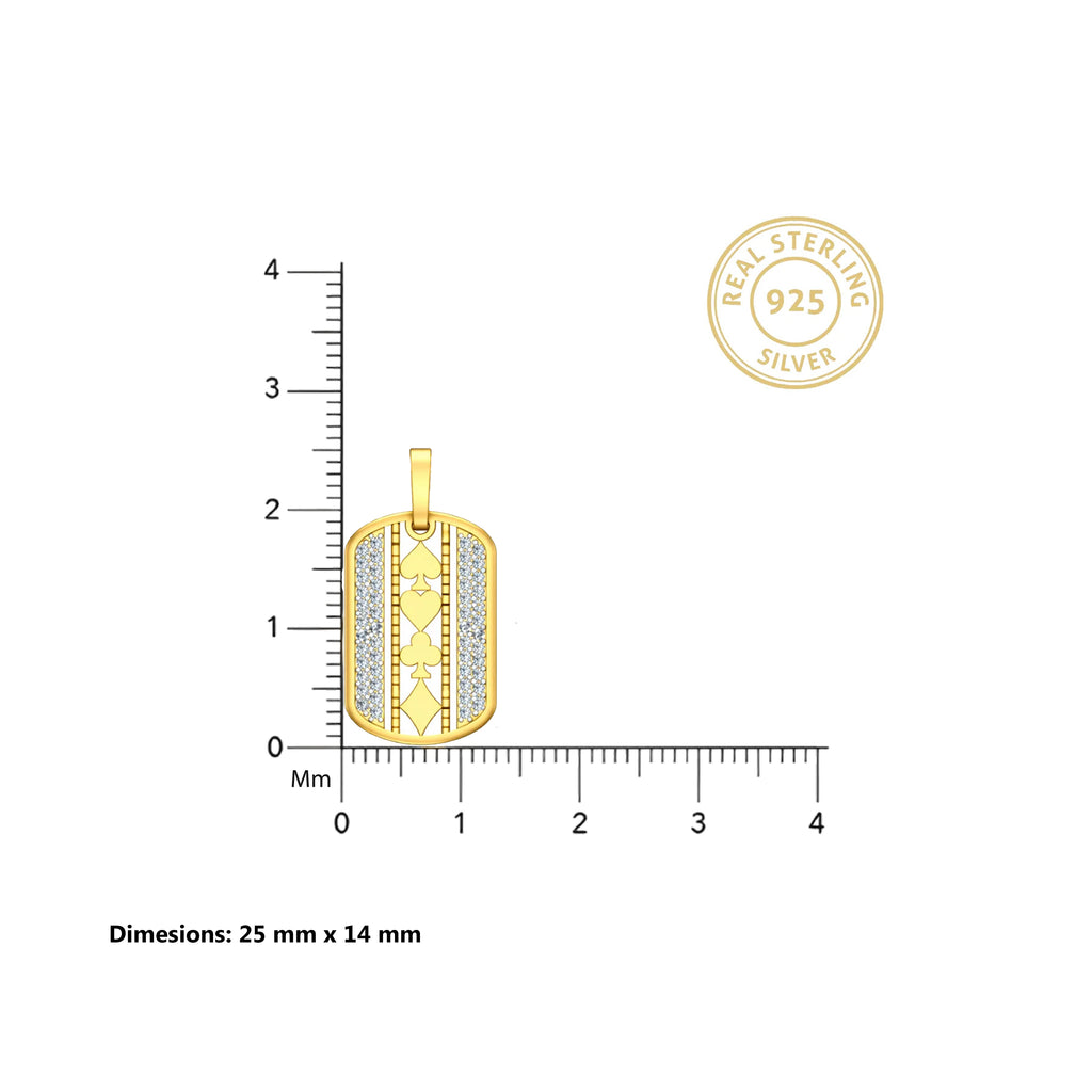 Gold Card Motif Pendant