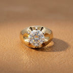 Gold Crest Solitaire Ring