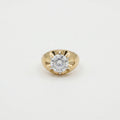 Gold Crest Solitaire Ring